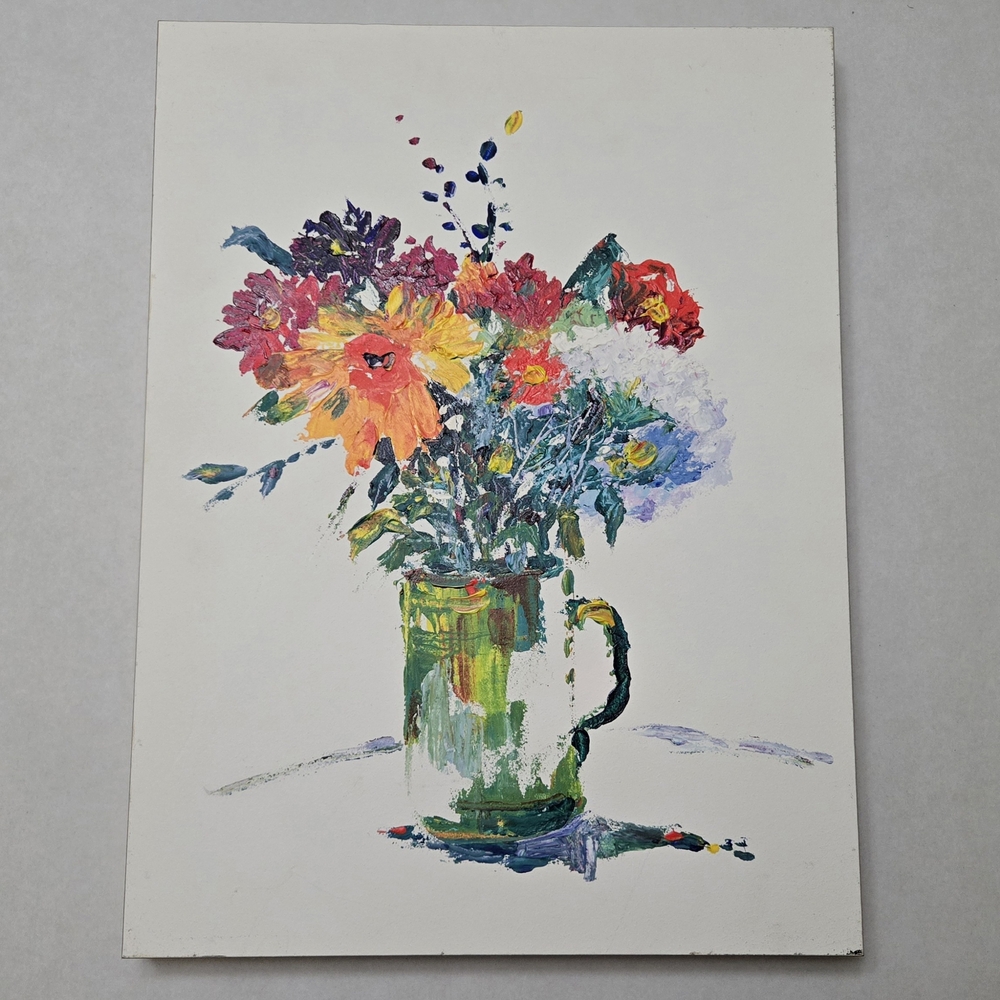 Colorful Floral Bouquet Painting On Board Debra Thomas Weible